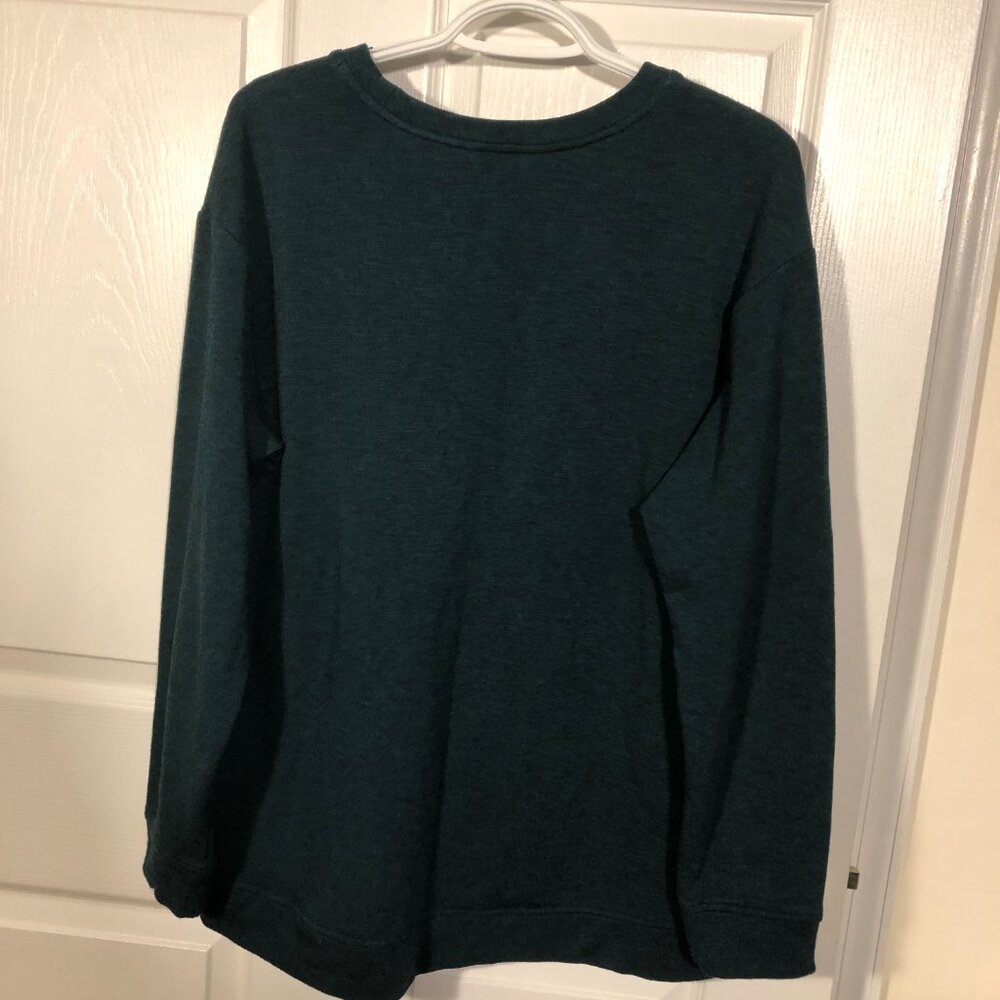 Orvis men teal crew neck long sleeve sweater, L - Picture 5 of 8